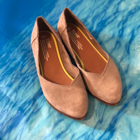 toms jutti chevron pattern suede flats